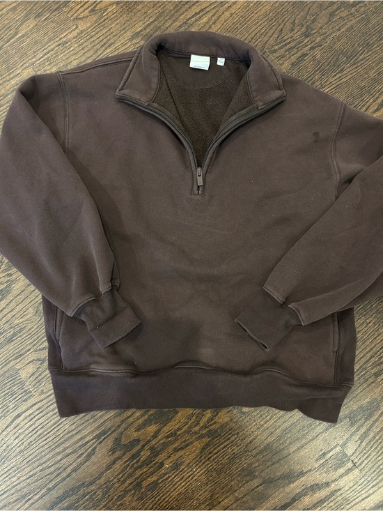 Aritzia Tops - Aritzia Women's Half-Zip Sweatshirt - Dark Brown